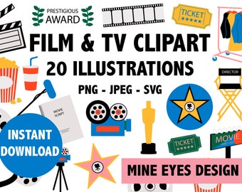 Download Free Film Clip Art Etsy PSD Mockup Template