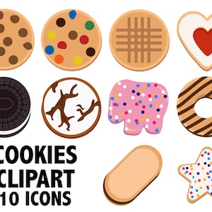 COOKIES CLIPART Bäckerei Icons Cookie Gebäck Bäckerei Clip Art Digitale Bilder