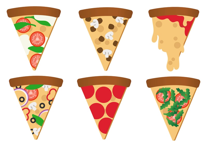 PIZZA CLIPART Cheesy Pepperoni Pizza Icons Digital Images - Etsy