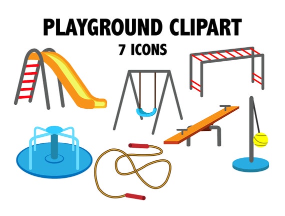 Playground Clipart School Yard Playground Park Icons Etsy