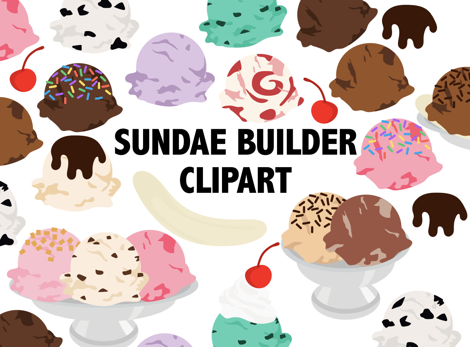 empty ice cream sundae bowl clipart