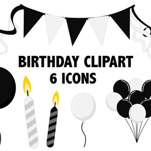 Red Black Party Clipart Birthday Clipart Halloween Goth Etsy