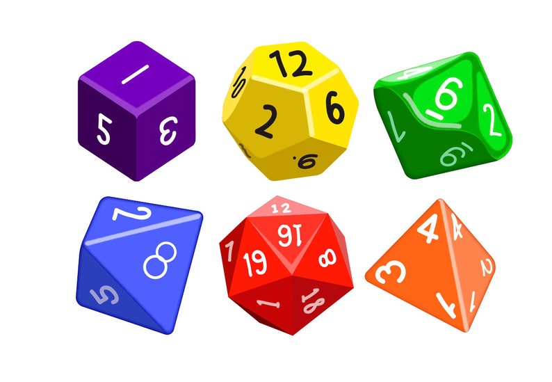 GAMING DICE CLIPART dungeons and dragons digital icons Etsy