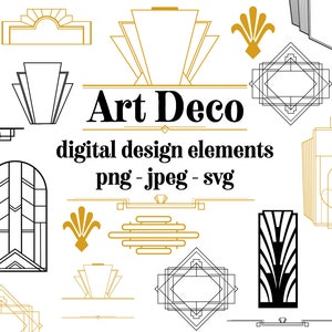 24 Patterns of Art Deco for Decorative Panel, Art Deco Wall Art