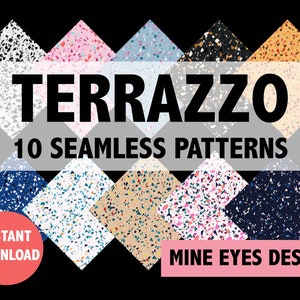 TERRAZZO Patterns Disegni ripetuti senza soluzione di continuità Astratto Calcestruzzo terazzo terrazo Carte digitali scaricabili