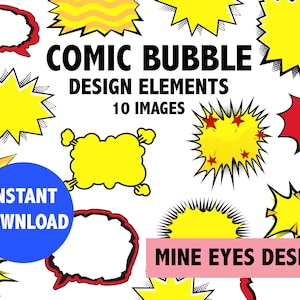 COMIC BUBBLE Design Elements - Fumetti di discorso, pensiero e azione dei fumetti