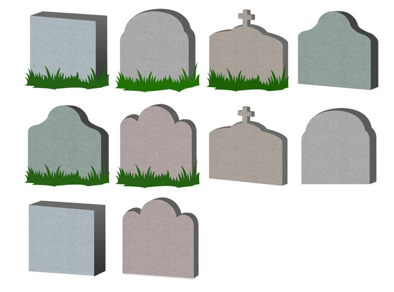 HEADSTONE CLIPART Creepy halloween tombstone icons | Etsy