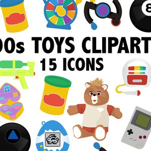 90'S TOY CLIPART Retro Toys Icons Printable Party | Etsy