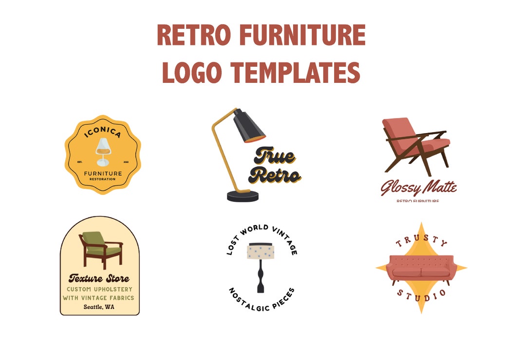 Retro Furniture and Upholstery Templates Digital Customizable Canva Templates Etsy
