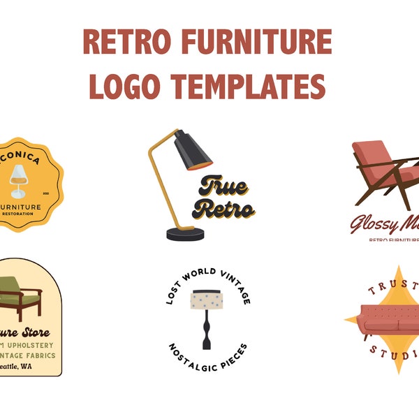 Retro Furniture and Upholstery Templates - Digital Customizable Canva Templates