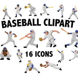 BASEBALL CLIPART Sports Icons Pitcher Batter Uniform School Sports Team ...