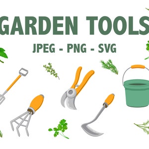 Gardening Tools Clipart: Landscaping Icons (PNG, JPEG, SVG)