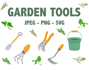 Gardening Tools Clipart: Landscaping Icons (PNG, JPEG, SVG)