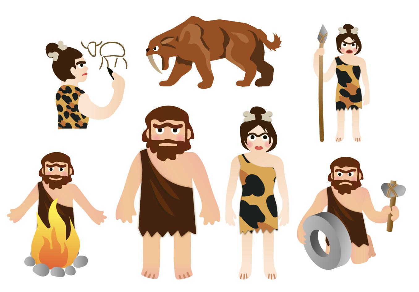CAVEMAN CLIPART Neanderthal Stone Age Clip Art Printable Cave Etsy UK