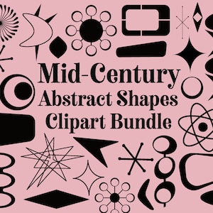 MID-CENTURY Abstract Shapes Clipart  retro googie sign shape 1950s clipart Mid Century clip art designs
