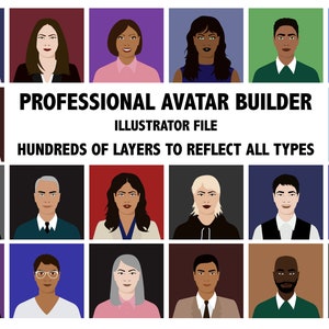 PROFESSIONAL AVATAR CREATOR-bouwpakket aanpasbare digitale portretten voor je hele team Teamportretontwerper