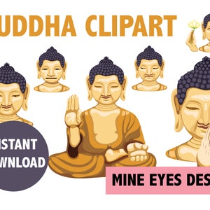 BUDDHA CLIPART - Digital vector spiritual religious clip art - Buddhism images