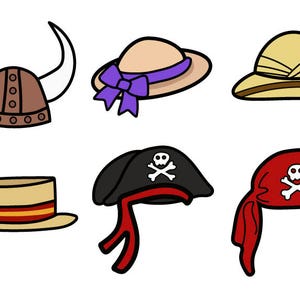 PARTY HAT CLIPART Hand Drawn Hat Icons Costume (Download Now) - Etsy