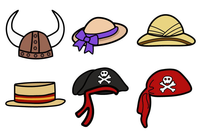PARTY HAT CLIPART Hand drawn hat icons Printable accessory | Etsy