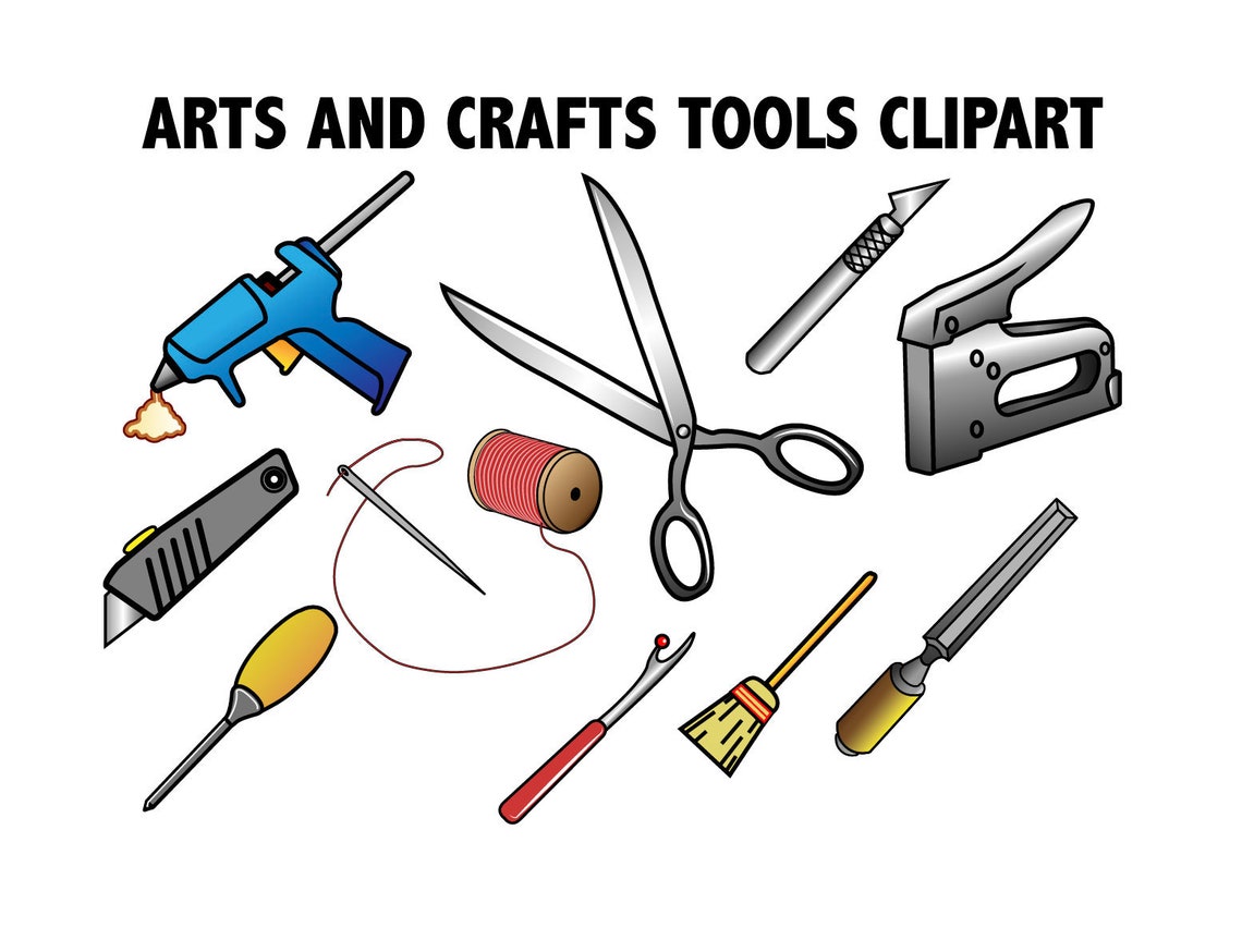 Arts & Crafts Tools CLIPART Crafting and Hobby Icons Etsy