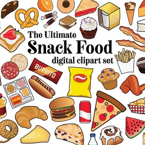 Ultieme Snack Food digitale clipart set Enorme snack voedsel clip art bundel snack voedsel svg jpeg png
