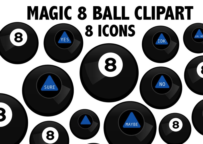 MAGIC 8 BALL CLIPART retro toy 1980�s icons 80�s Etsy MAGIC 8 BALL CLIPART retro toy 1980�s icons 80�s Etsy