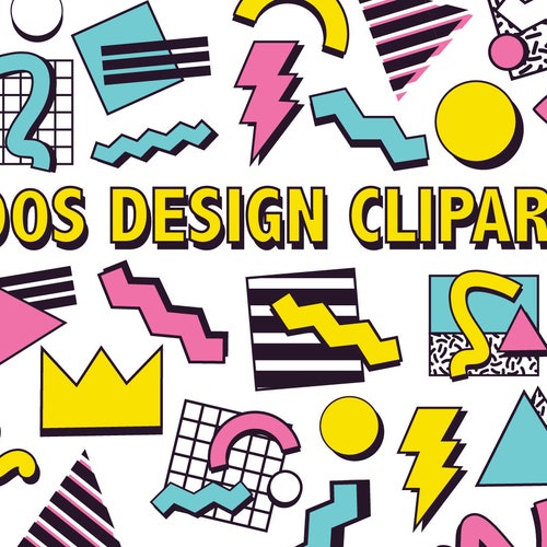 Flat 90's Images Retro 90s Graphic Design Element Icons - Etsy