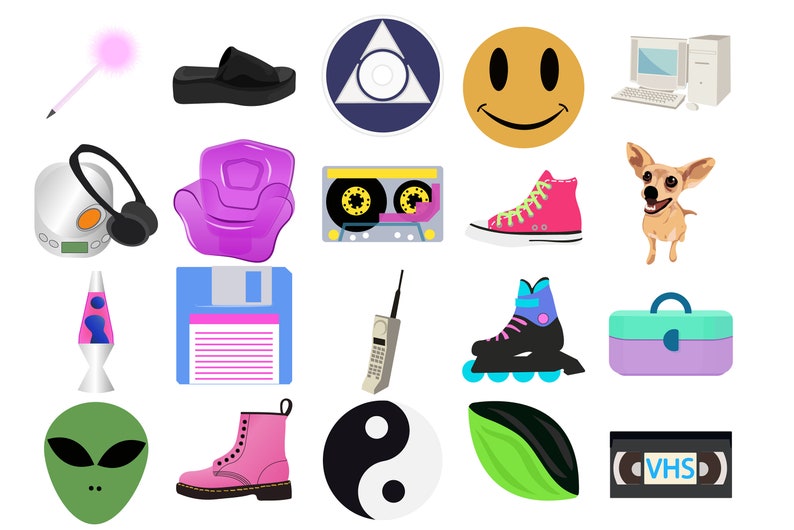 90'S CLIPART Retro Vintage 90s Toys Icons Printable Party - Etsy