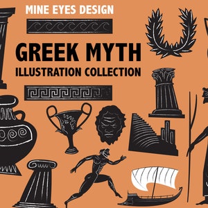 GREEK MYTH illustration and clipart collection ANCIENT Greece Art grecian clip art Digital Download