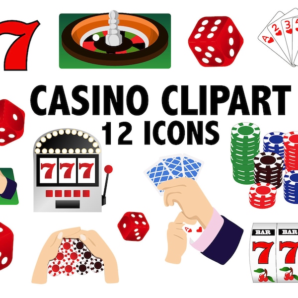 CASINO CLIPART Card games and printable gambling icons Gambling clip art Reno Atlantic City Las Vegas