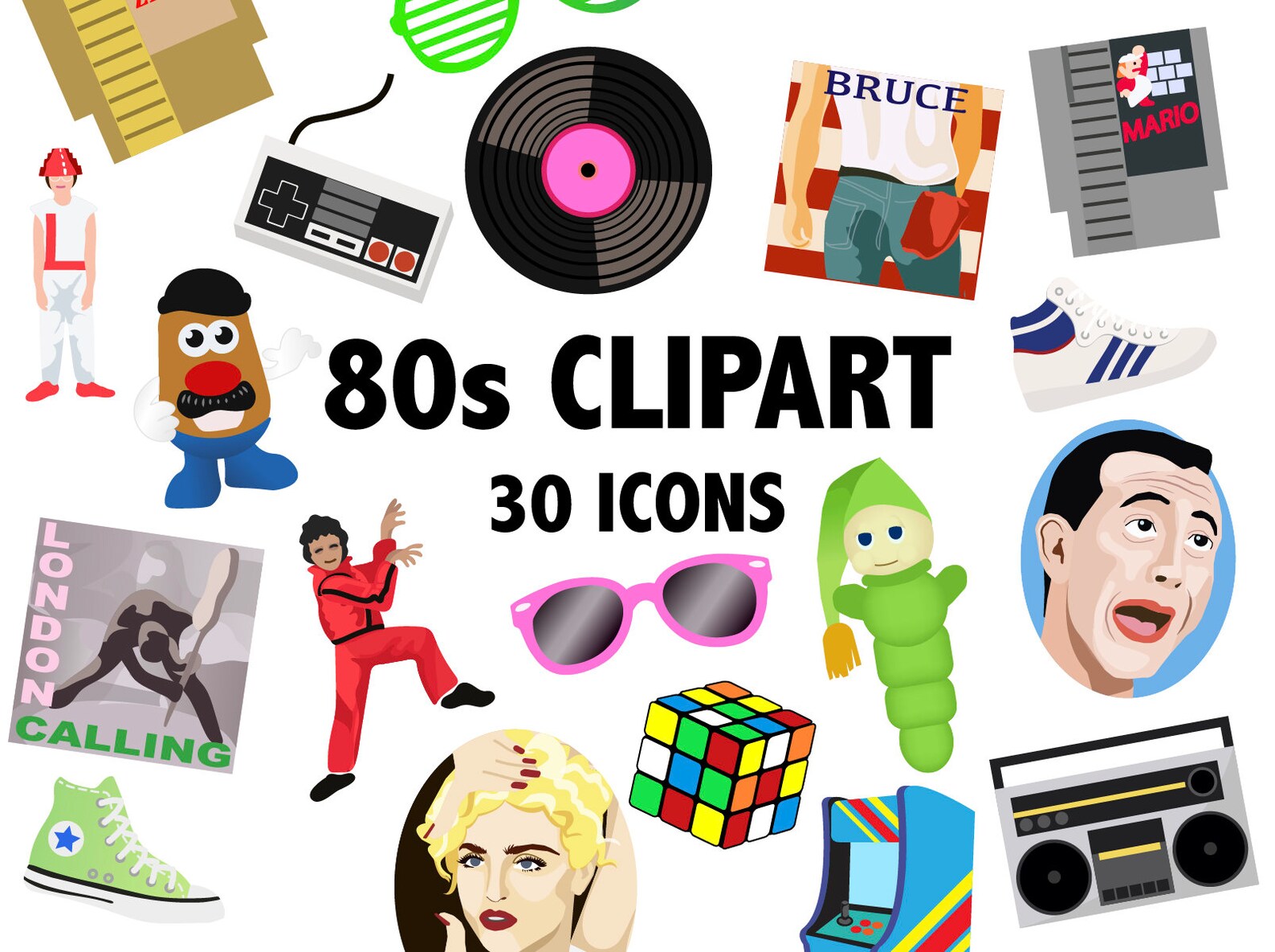 80's themed clip art