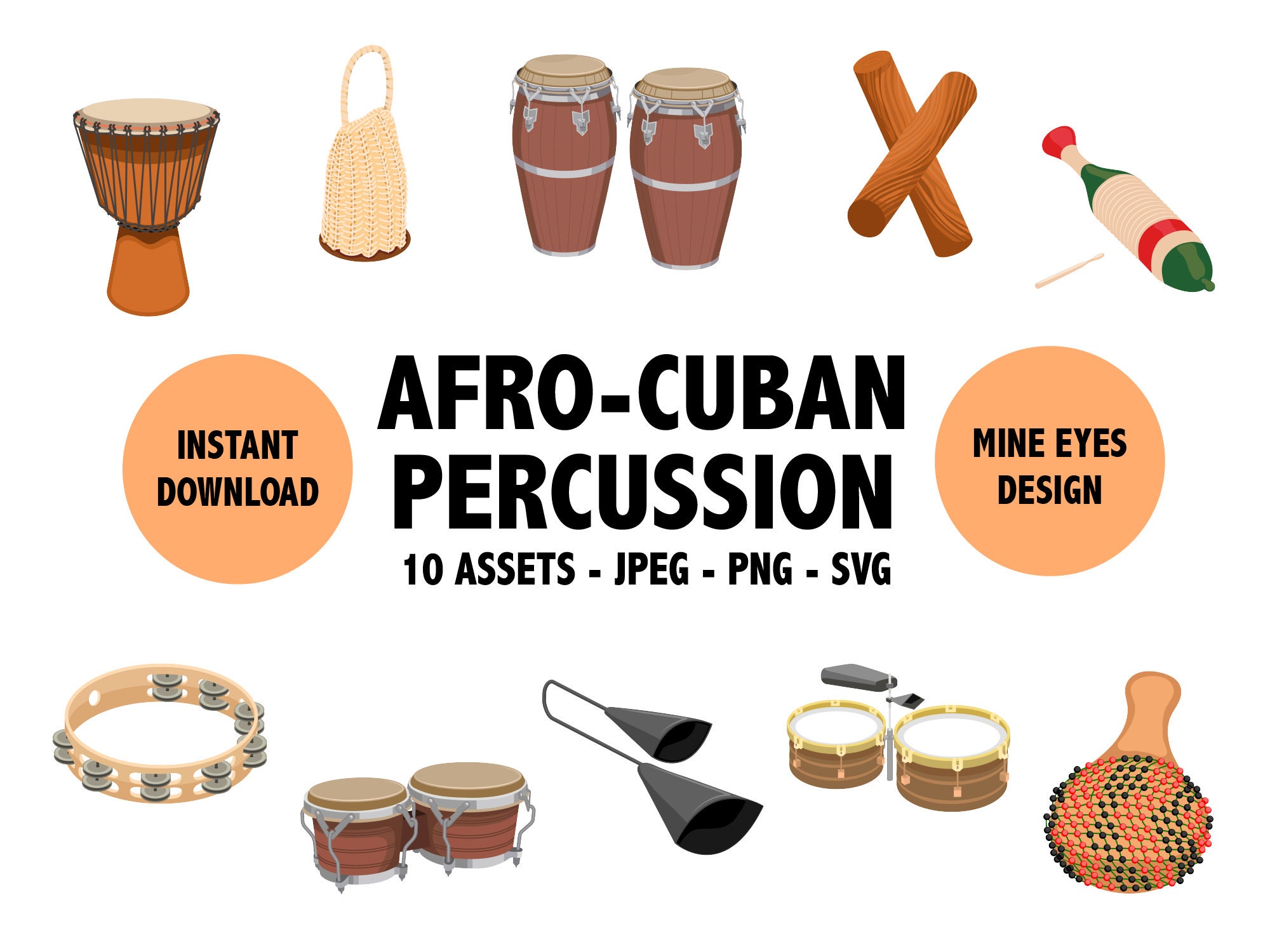 AFROCUBAN CLIPART Afro Cuban Percussion Instruments Clave Timbales