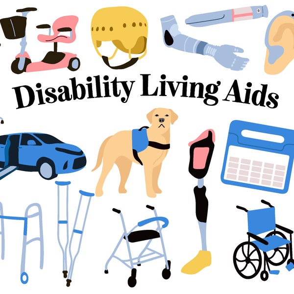Disability Living Aids digital clipart handicapped icons disabled awareness accessible aid
