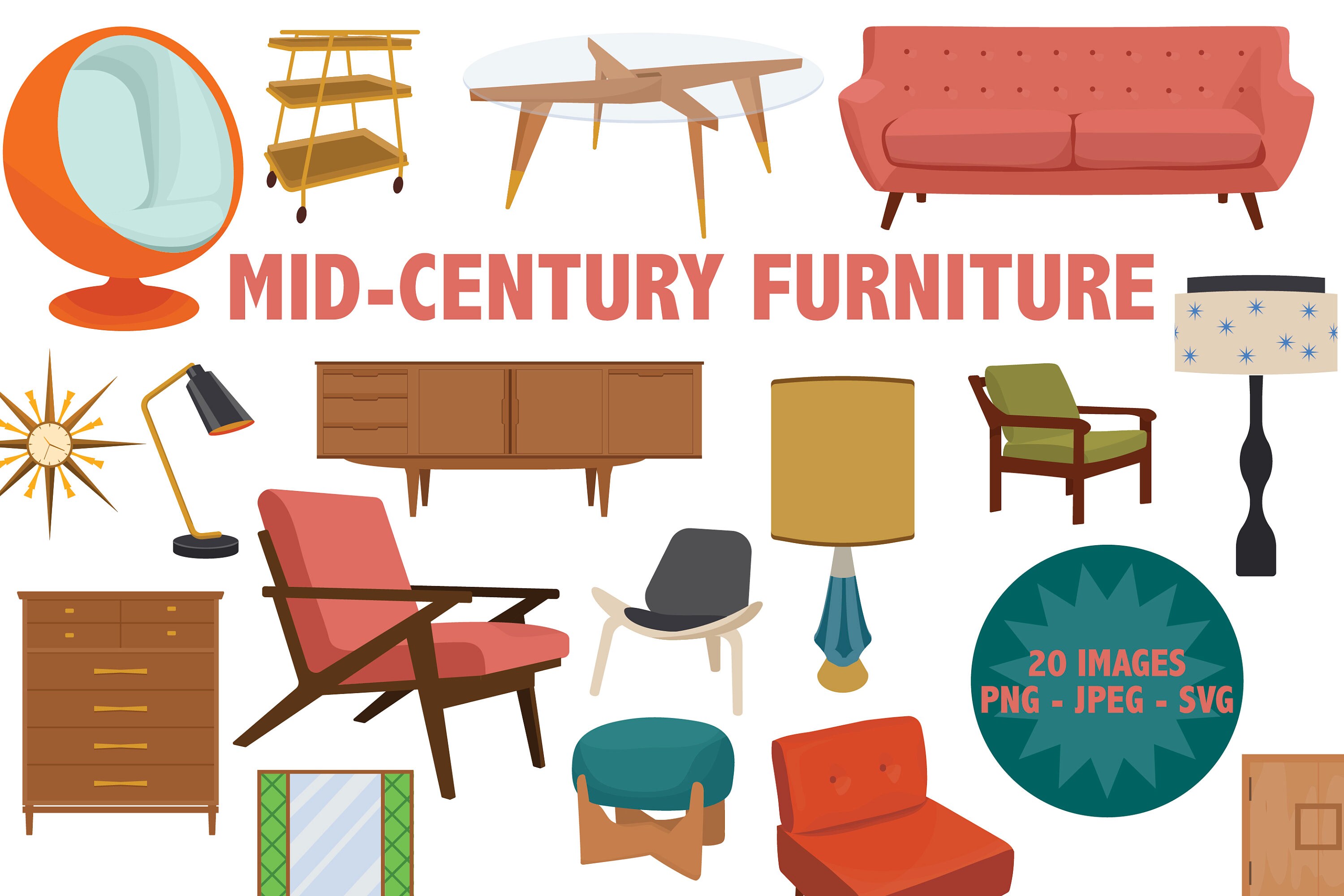 MIDCENTURY FURNITURE Retro 50's and 60's Interior Etsy UK