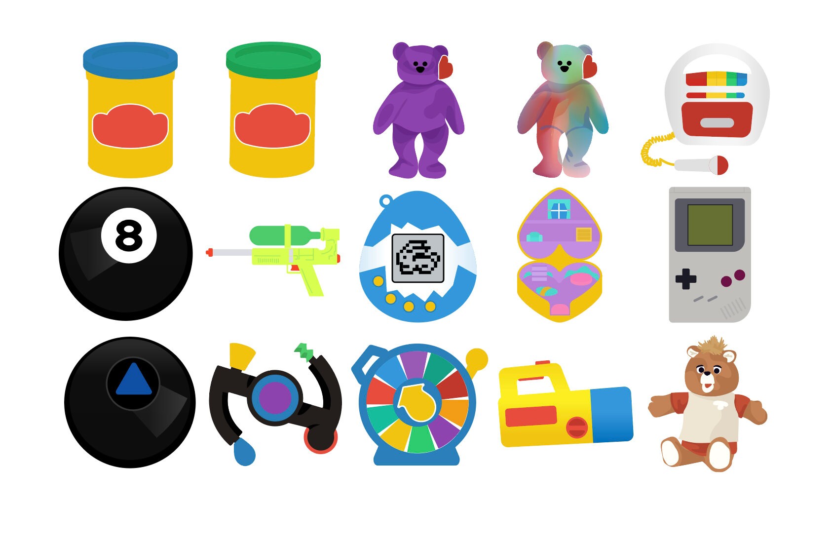 90'S TOY CLIPART Retro toys icons Printable party | Etsy