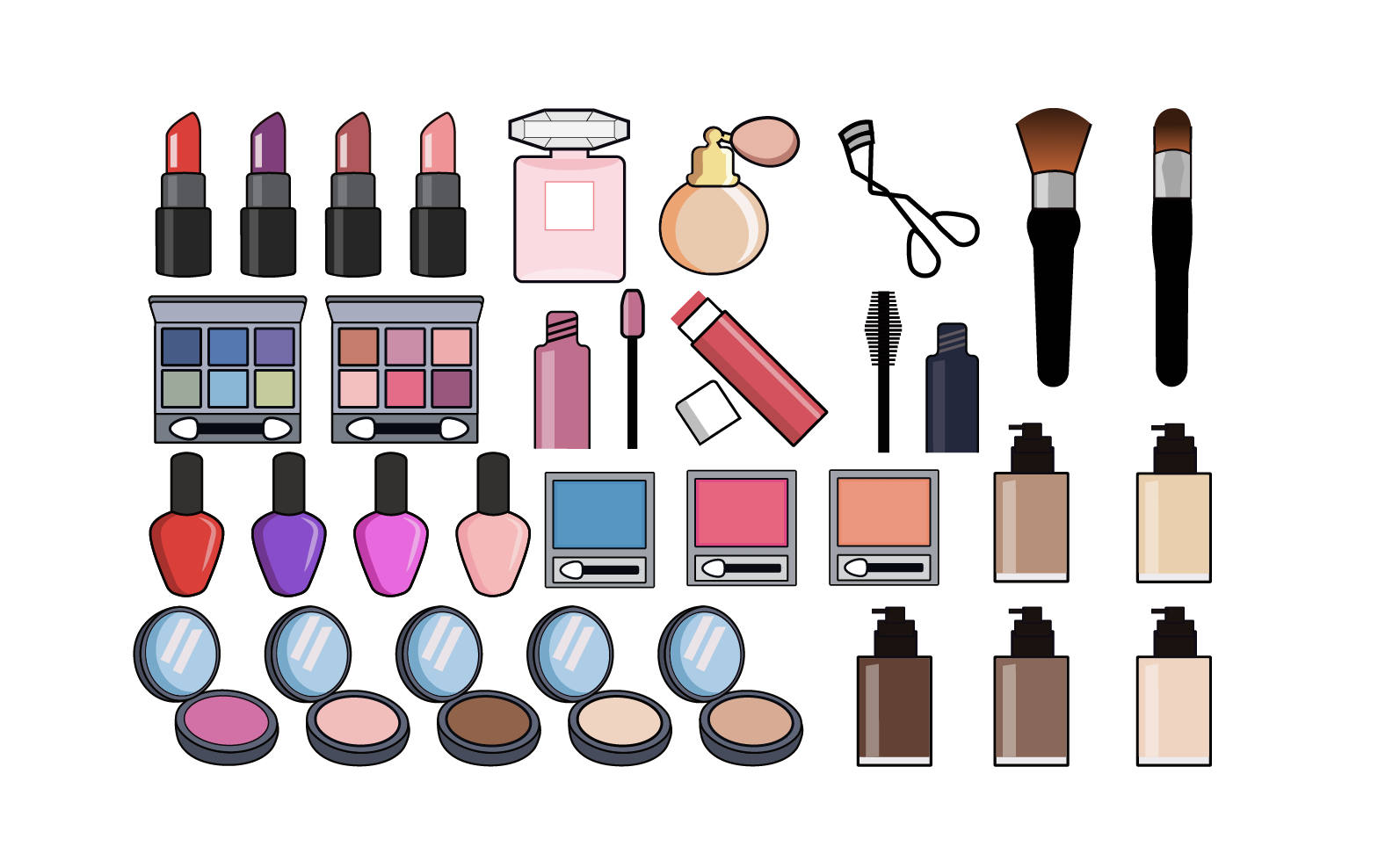 MAKEUP CLIPART Cosmetics Clip Art Beauty and Cosmetic Icons Etsy Singapore