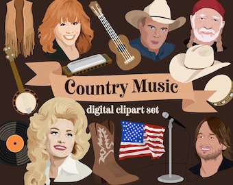 Country Music digital illustration collection
