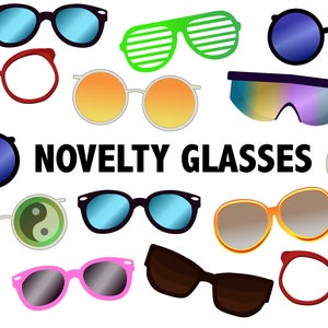 NOVELTY GLASSES CLIPART - Printable sunglasses icons