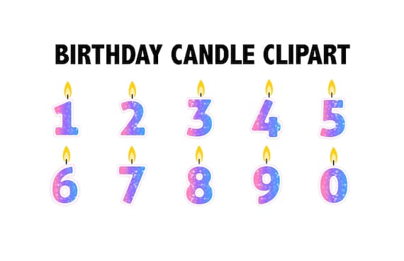 Birthday Candle Clipart Printable Unicorn Rainbow Number Etsy Birthday Candle Clipart Printable Unicorn Rainbow Number Etsy