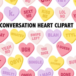 GESPRÄCH HERZEN CLIPART Valentinstag Süßigkeiten Herz Symbole druckbare Konversation Herz Bilder Party Dekor