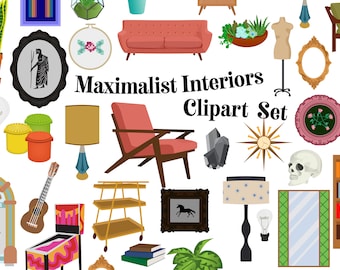 MAXIMALIST INTERIORS clip art design elements interior design MAXIMALISM home items