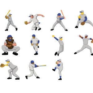 BASEBALL CLIPART Sports Icons Pitcher Batter Uniform School Sports Team ...