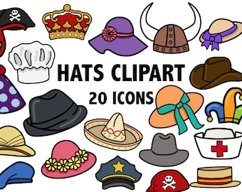 Baseball Hat Clipart, Hat Clipart, Hat Clip Art, Baseball Cap Clipart,  Scrapbooking, Hand Drawn, Digital Hat, Invitations, Download 