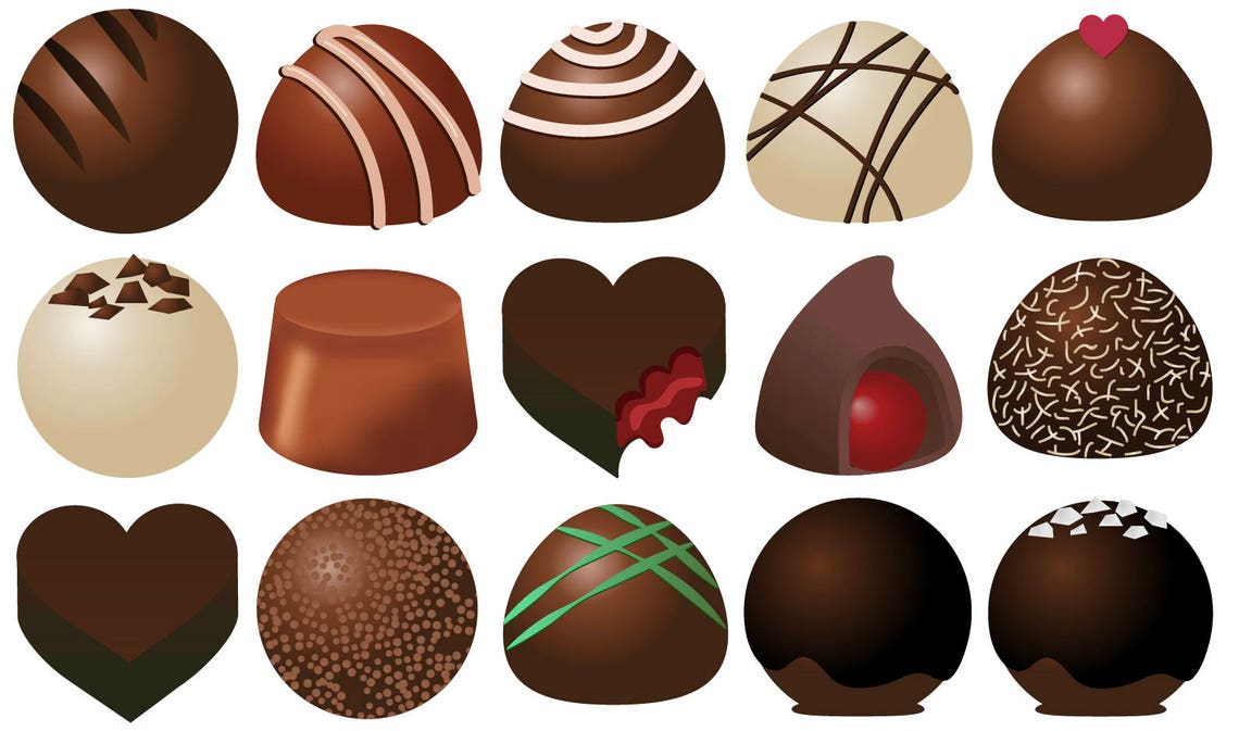 TRUFFLES CLIPART Chocolate candy sweets icons Instant Etsy