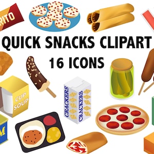 Junk Food Clipart: 16 Snack PNG, JPEG, SVG Files