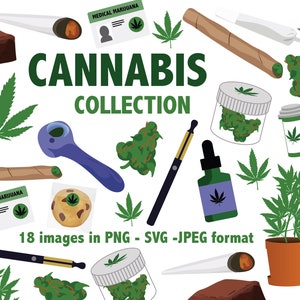 Weed Grafiken Cannabis Clip Art Illustrationen 18 Marihuana Unkraut Pot Stoner Clip Art Bilder sofort Download