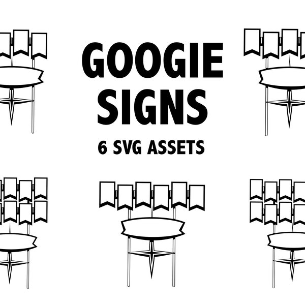 Googie Sign Clipart SVG  Mid Century Modern design icons  1950s Digital clip art