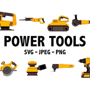 POWER TOOLS CLIPART construction icons saw sander drill Handyman clip art icons Tool workshop