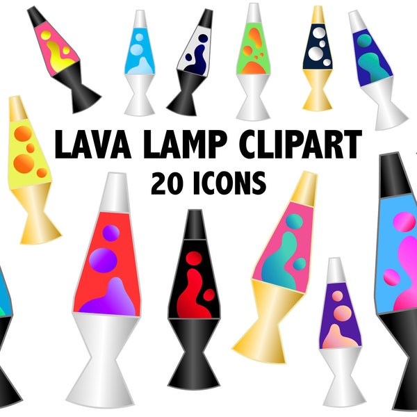 LAVA LAMP CLIPART - hippie retro 90s clipart icons