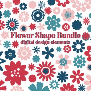 FLOWER SHAPE SVG Bundle Blumen Schneidedateien 70 Bilder Gänseblümchen svg und png für Cricut